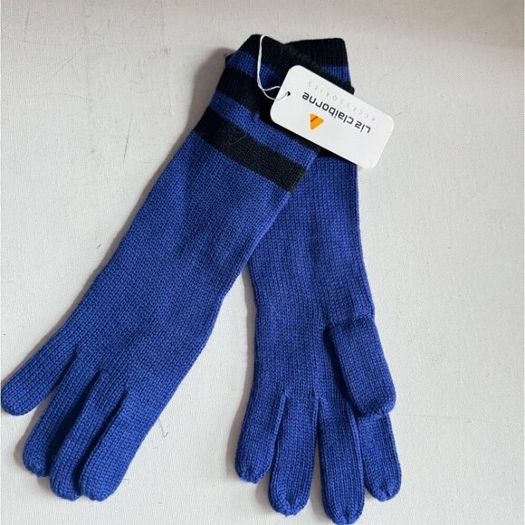 Vintage Liz Claiborne Wool Gloves Blue OS - Picture 1 of 3
